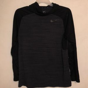 Nike Dri-fit Men Large Hooded Long Sleeve Pullover Sweater Thin